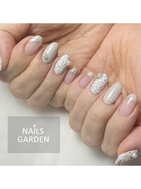 ホワイトツイードネイル