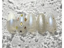 ミュウネイル(miu_nail)/雪解けフレンチ×ジュエリー