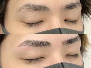 ホワイトアイ 岡山(WHITE EYE)の写真/【お洒落に気を遣う男性必見!】眉の形を整え、お顔の印象をUPさせましょう★メンズ眉スタイリング初回¥4480