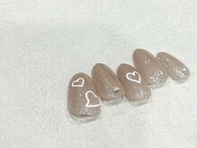 リベレ(LIBELLE)/ホワイトハ-ト/大人ガーリーnail