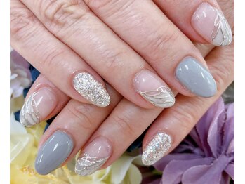 ディーネイル 天王寺(D-nail)/【小山】ミラーフレンチネイル