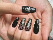 プティ アイビューティ 北浜店(peTiT eyebeauty)/クロムネイル　レオパード