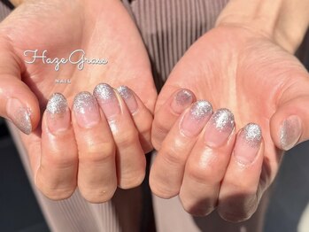 ハズグラスネイル(Haze Grass nail)/ラメグラデーション