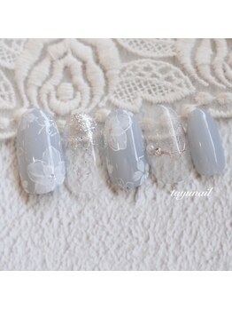 たゆ ネイル(たゆnail)/パラジェル手描きフラワーネイル