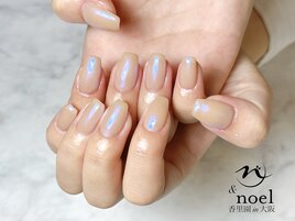 ブルー×オーロラミラーネイル