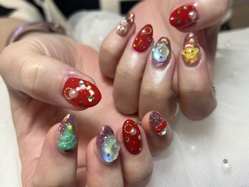 ジョアネイル(JOA Nail)/パーツ追加/赤/ツリー/雪だるま