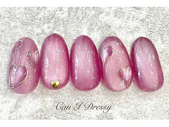 キャンアイ ドレッシー 横須賀中央店(Can i Dressy)/ぷっくりハートネイル¥8000