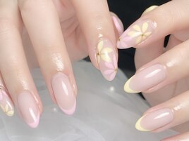 パステルフラワー×細フレンチ