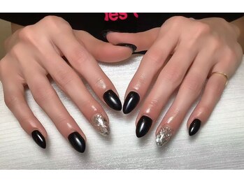 ウィルネイル 二子新地店(Wilu nail)/ブラック×埋め尽くしネイル