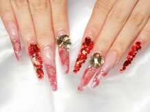 エムネイル(M-Nail)/★レッドマーブルネイル★