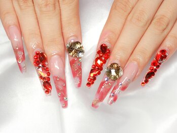 エムネイル(M-Nail)/★レッドマーブルネイル★