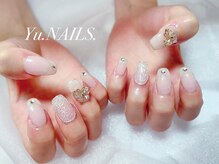 ユーネイルズ 恵比寿(Yu.NAILS.)/クリアフレンチand蝶々