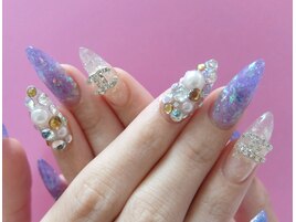 シェル 紫 クリアスカルプネイル