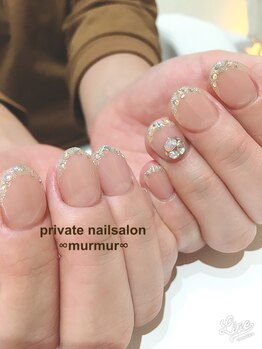 プライベート ネイルサロン マーマ(murmur)/キラキラフレンチネイル
