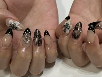 ジェミーネイル シンジュク(Jemiy nail shinjuku)/【Aoi】レース立体花Y2K¥11800