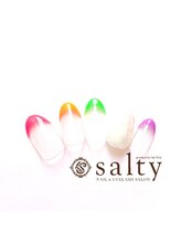 ネイルアンドアイラッシュサロン ソルティ 寺田町(salty)/カラフルフレンチ