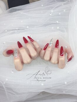オウラネイルルーム(Aura nail room)/長さだしの2本アート