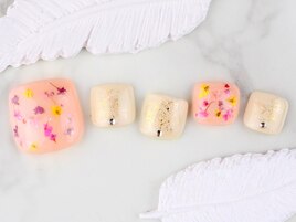 押し花フットネイル