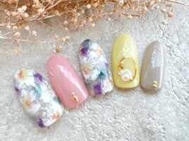 手描きフラワーネイル♪