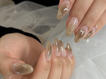 ブラウンチークネイル【HARUMI】