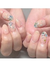 ザ バーム 船橋店(THE BALM)/ビジューネイル/ベージュネイル