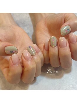 ネイルサロンリュクス (nailsalon Luxe)/グリーンにカラフルネイル
