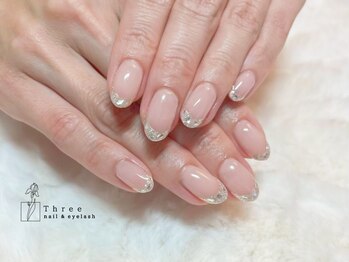ネイルアンドまつげエクステ専門サロン スリー(THREE)/大人女子ネイル・ガラスフレンチ