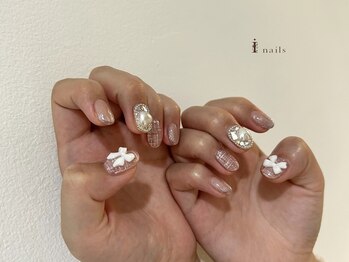 アイネイルズ 四条河原町店(I-nails)/ツイードリボン¥10500