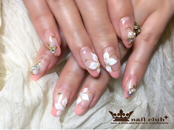 ネイルクラブ(nail club)/立体フラワー×フレンチ