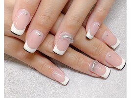 Wフレンチ×リングネイル