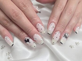 ボネール(nail ＆ eyelash Bounail)/リボン ドットネイル
