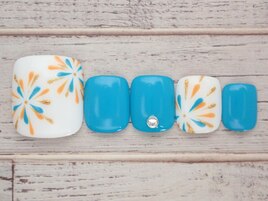 ＃夏＃花火＃フットネイル