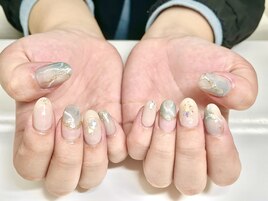 大理石風ニュアンスネイル♪
