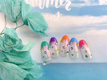 ネイルサロン&スクール ジーナ(GINA)/カラフルフレンチネイル