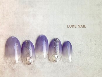 ルークネイル 恵比寿店(LUKE NAIL)/パープルカラグラビジュー　春夏