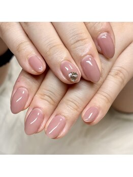 くすみピンクワンカラー