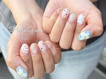 ハズグラスネイル(Haze Grass nail)/5月定額デザイン