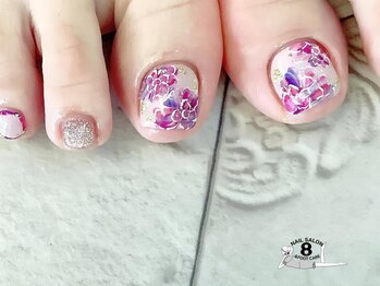 ネイルエイト 新百合ヶ丘(nail8)/フットネイル/お花デザイン＊＊