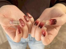 アイネイルズ 梅田店(I nails)/ボルドーアシメネイル
