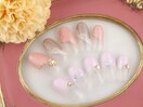 シンプル レース/シェル ネイル