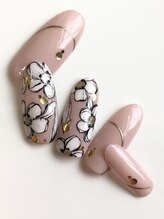 ネイリックス 栄ガスビル(NAILX)/メタリック×フラワーネイル