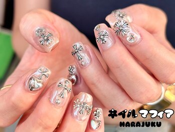 ネイルマフィア 原宿(NAIL MAFIA)/ベージュ/強め/ショートネイル