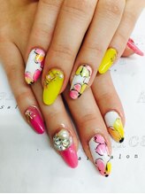 ネイルサロン アンジェリカ(Angelica)/No.30 手書きフラワーアート