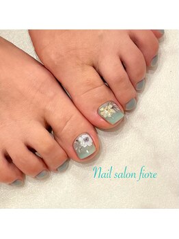 フィオーレ(fiore)/白と黄色のお花ボタニカル　薄葉