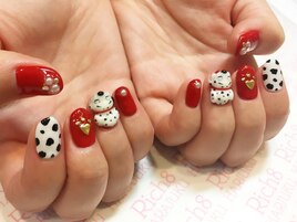 ダルメシアンわんちゃんネイル
