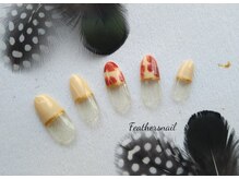 フェザーズ ネイル(feathers nail)/レトロフラワーネイル♪