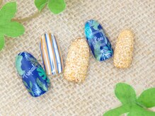 ラミエンヌ/夏 ストライプ ボタニカル