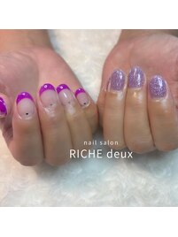 パープル推しネイル