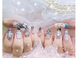 痛ネイル ゴテゴテ シルバー