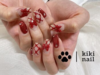 キキネイル 溝の口(kikinail)/チェックネイル/リボンネイル